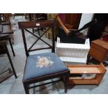 A Regency mahogany dining chair and two wall racks