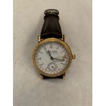 A Mappin and Webb gold plated self-winding gentleman's wristwatch the enamel dial with subsidiary