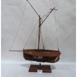 A scratch built model of a Fowey river boat. Length of hull 12'