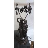A resinous figural table lamp