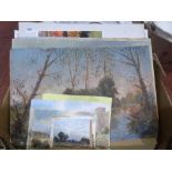 Thirty three unframed watercolour drawings by the late Ludlow painter John W. Gough
