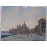 JOHN W. GOUGH. BRITISH 20TH CENTURY Venice. Signed. Oil on board 16' x 20'. Unframed