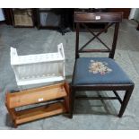 A Regency mahogany dining chair and two wall racks
