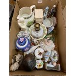 A box of miscellaneous ceramics