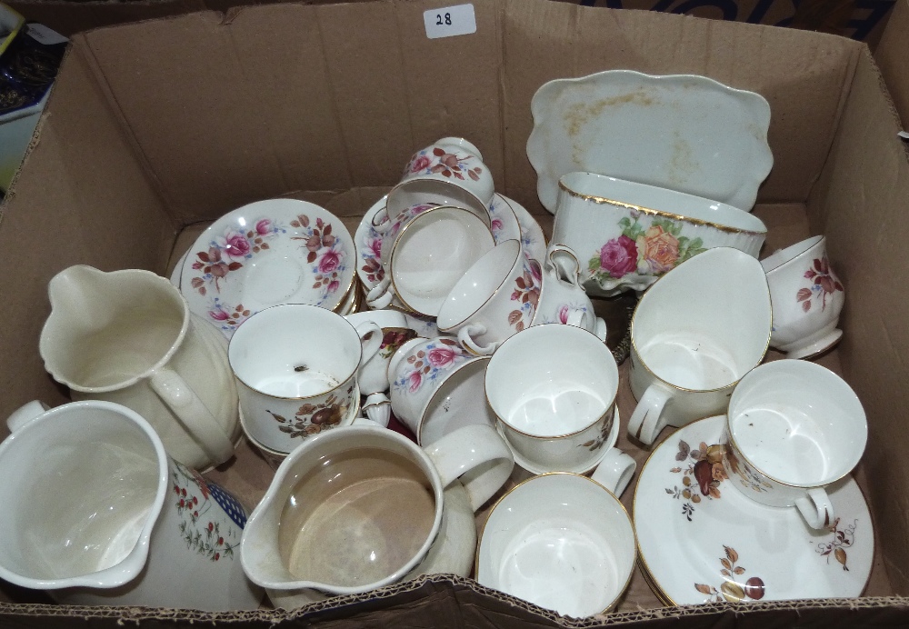 Three boxes of teaware, other ceramics and glass