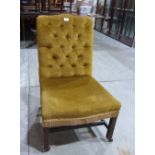 A George III mahogany and upholstered side chair