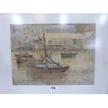 MARCUS HOLMES. BRITISH 20TH CENTURY A Cornish Harbour. Signed. Watercolour. 9½' x 13'