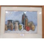 20th CENTURY SCHOOL A still life. Indistinctly signed. Pastel 10½' x 15'