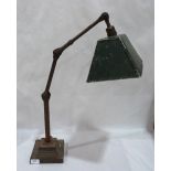 Industrial Antiques. A 1930s Dugdills Patent machinist's lamp, fully articulated on stepped cast