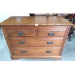 A late Victorian walnut chest of drawers. 42' wide