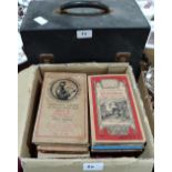 A box of 1920s-30s Ordnance Survey maps and a box of 78rpm records