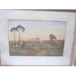 JOHN W. GOUGH. BRITISH 20TH CENTURY Agrigento , Sicilia. Signed, inscribed verso. Watercolour 13½' x