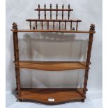 A 19th century set of satinwood faux bamboo wall shelves. 22' wide
