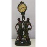 A resinous figural timepiece