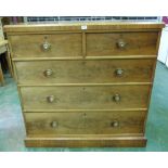 A Victorian mahogany chest of two short over three long drawers. 48' wide