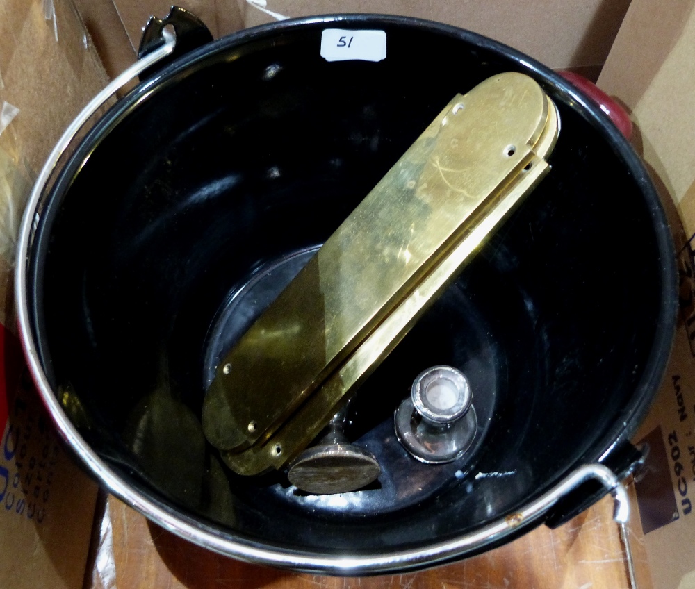 A kilner preserving pan and other metalware