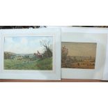 Five mounted unframed watercolour drawings by the Ludlow painter John W. Gough