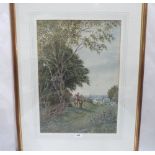 JOHN W. GOUGH. BRITISH 20TH CENTURY Gypsys on Whitclife Common, Ludlow. Signed, inscribed verso.