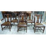 A set of six early 20th century mahogany dining chairs in George III style, with drop-in leather