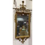 A gilt carved wood and gesso Adam style pier glass. 52' high