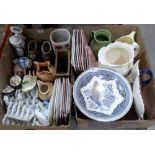 Two boxes of miscellaneous ceramics