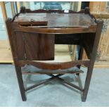 A George III mahogany tray-top gentleman's washstand in need of renovation