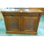 A late Victorian walnut chiffonier base