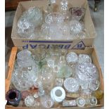 Two boxes of miscellaneous glassware