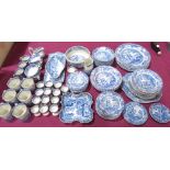 An extensive collection of Spode Italian blue and white dinner and teaware