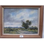 JOHN W. GOUGH. BRITISH 20TH CENTURY An extensive landscape. Signed. Oil on board 12' x 16'