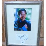 Popular Culture. Jackie Chan. A photograph and signed card