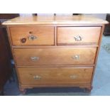 A Victorian pine chest of drawers. 41' wide
