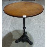 A cast iron based tavern table