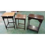 Three oak barleytwist tables