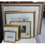 Eight framed watercolour drawings by the late Ludlow painter John. W. Gough