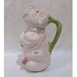 A novelty ceramic jug in the form of a pig. 10¾' high