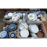 Four boxes of ceramics