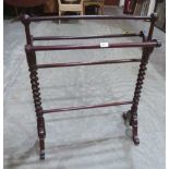 A late 19th century mahogany barleytwist towel rail. 27' wide