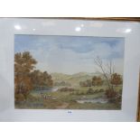 JOHN W. GOUGH. BRITISH 20th CENTURY An extensive Shropshire landscape. Signed. Watercolour 15' x
