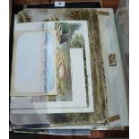 A folder of watercolours and drawings. 19th - 20th century
