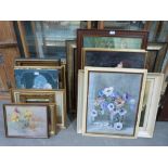 A collection of miscellaneous framed prints