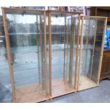 Three glazed display cabinets