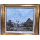 JOHN W. GOUGH. BRITISH 20TH CENTURY A Shropshire pastoral landscape. Signed. Oil on board