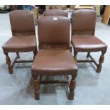 A set of four oak dining chairs