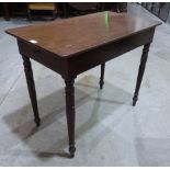 A George IV mahogany side table with end frieze drawer. 36' wide