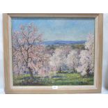 JOHN W. GOUGH. BRITISH 20TH CENTURY Blossom Time, Queenswood near Hereford. Signed, inscribed verso.