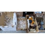 Two boxes of glassware and two boxes of sundries