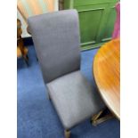 A SET OF SIX MODERN FABRIC DINING CHAIRS