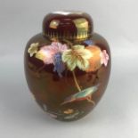 A CARLTON WARE ROUGE ROYALE GINGER JAR AND COVER