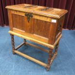 A VINTAGE PINE SEWING BOX